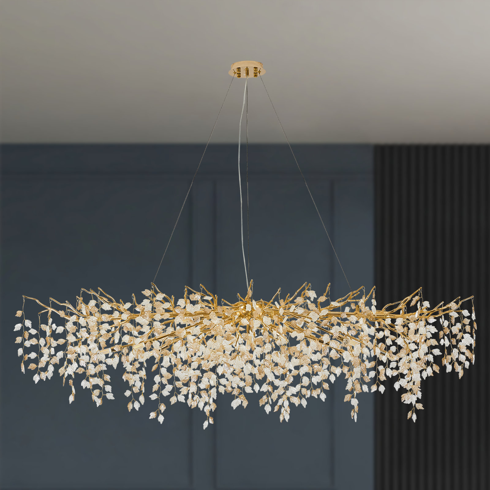Akari Lanterns Art Glass Leaves Tree Branch Chandelier - Wayfair Canada