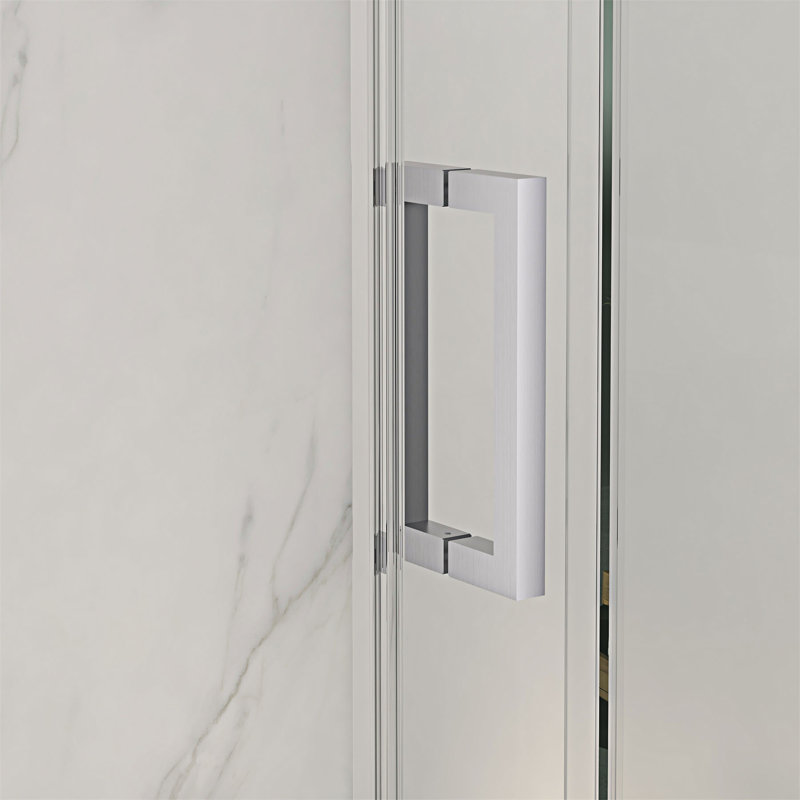 Porte de douche coulissante sans cadre, Nickel brossé