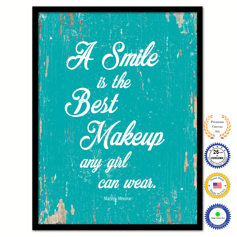 SpotColorArt A Smile is The Best Mak maquillage qu'une fille peut porter, impression sur toile faite à la main