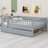 Wood Daybed with Trundle and Fence Guardrails-317973216-317973229