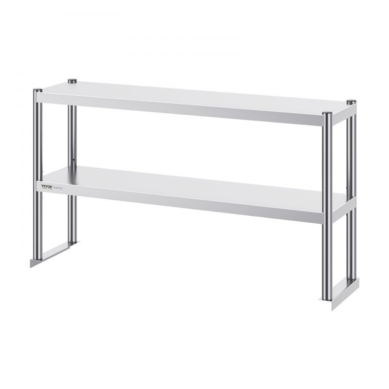 Double sur-étagère, double étagère en acier inoxydable, double plate-forme surdimensionnée, table de préparation réglable en hauteur pour cuisine, restaurant et atelier