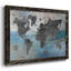 Carte du monde bleue et grise, reproduction sur toile-1961611490-1961611517