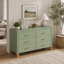 Commode de rangement moderne à 6 tiroirs avec poignées en métal et pieds en bois massif pour chambre d'enfant-549416434