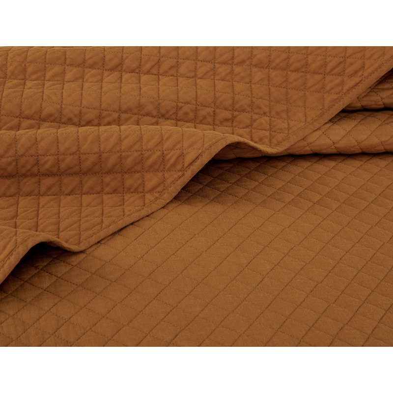 Solid Color Cotton Quilt Cotton Quilt, Queen Quilt + 2 Standard Shams, Spice