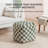 Marta 20" Sage Checkered Upholstered Pouf Ottoman-117292684