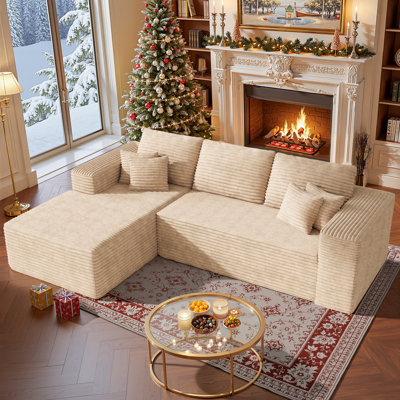No Assembly Required 2-piece Cloud Modular Upholstered Sectional Sofa by Mercer41