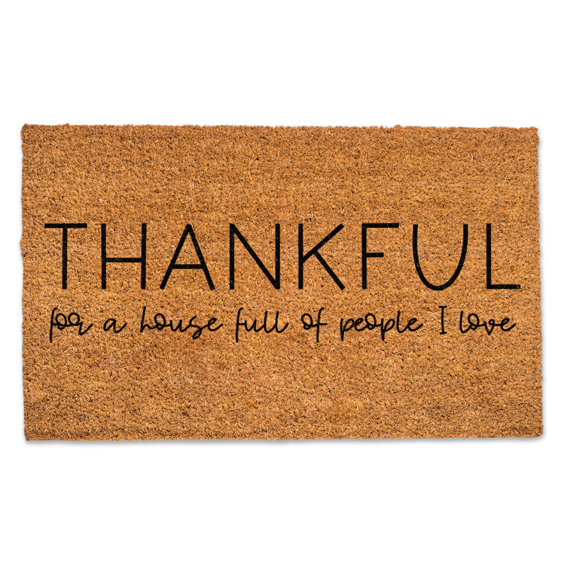 Tapis de porte d'extérieur 30 po x 18 po «Thankful for a Home»