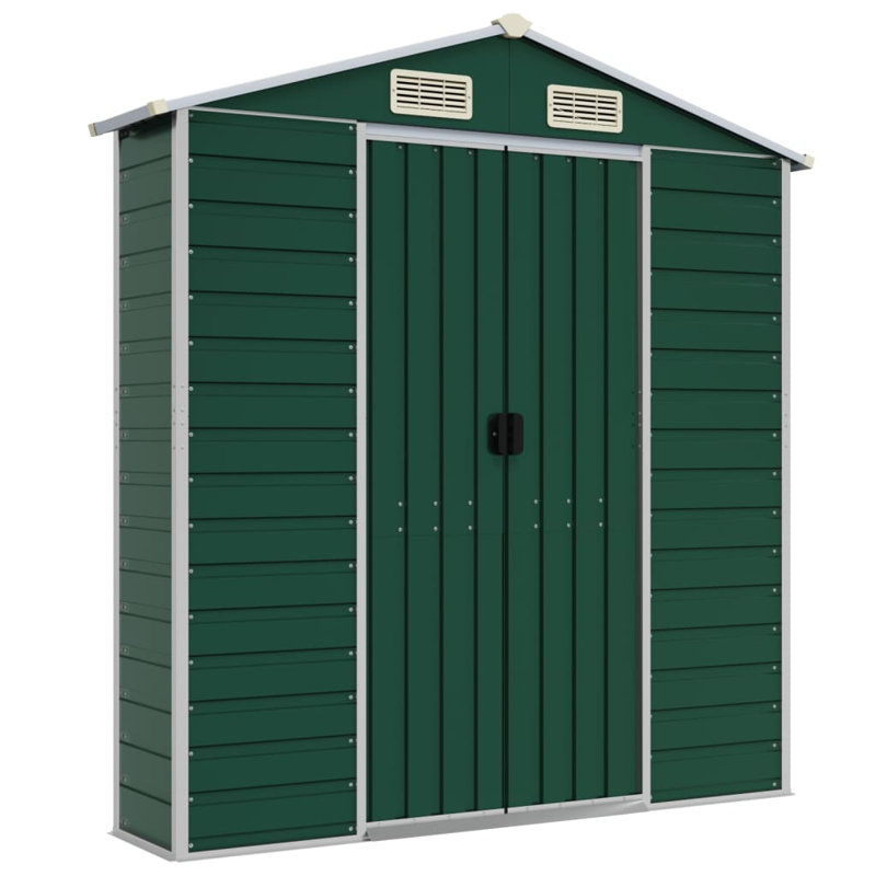 Buckhanon Garden Shed 191x895x198 cm Galvanised Steel, Green