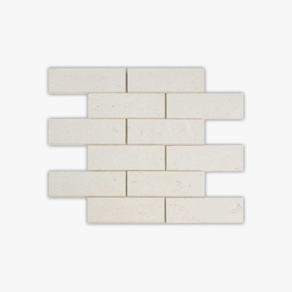Symra Shell Honed 2x6 Brick Limestone Mosaic