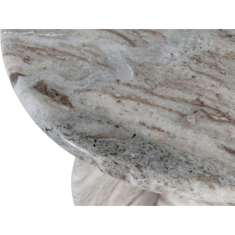 Iverna Marble Top End Table, Brown