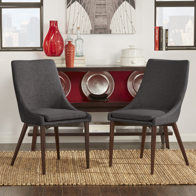 Leonitus 18.25'' H Upholstered Side Chair, Dark Gray Linen