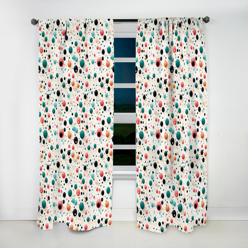 Motif à pois Artistic Splendor - rideau abstrait - rideau obscurcissant - 1 panneau, L 52 po x L 120 po