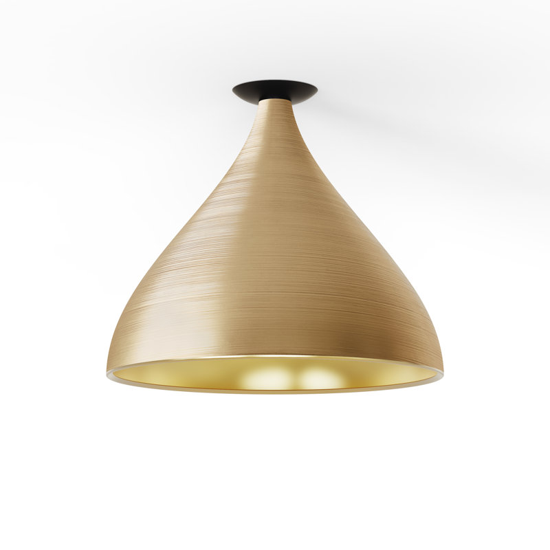 Swell Single XL Medium Flush Lamp (Brass Exterior, Brass Interior), Brass