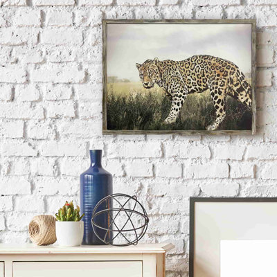 Le Jaguar dans l'herbe - reproduction sur toile tendue