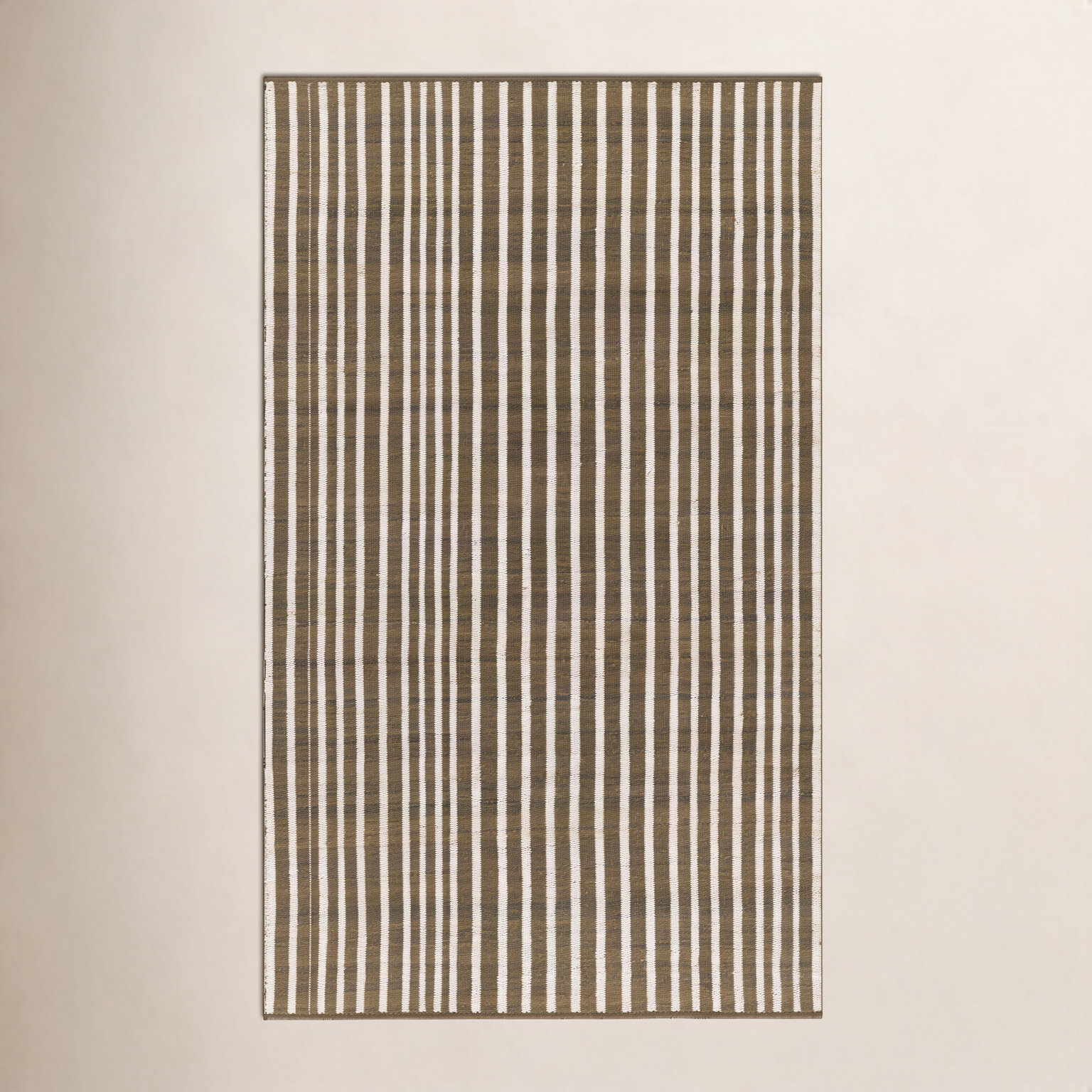 Acerra Brown Hand-Woven Striped Outdoor Rug, Rectangle 5' x 7'6"