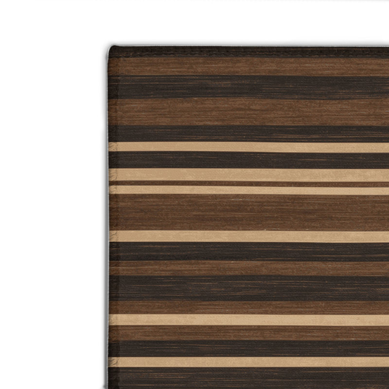 Tapis intérieur / extérieur brun HorizontalStripes, Rectangulaire 2 pi x 3 pi