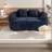 Compression Sofas, Dark Blue Chenille 2 Seat Modern Compact Home Couch