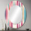 Miroir mural Mid-Century ovale bleu et rose-730934873
