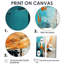 «Glorious Sunset Orange Turquoise Abstract», reproduction sur toile abstraite, art mural abstrait turquoise 2 panneaux-870888098-870888109-870888096