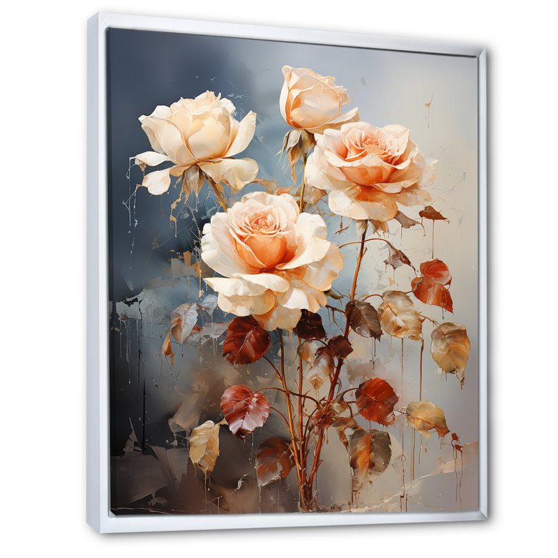 Harmonous Rose Bouquet II, Cadre flottant blanc, H 20 po x l 12 po x P 1 po