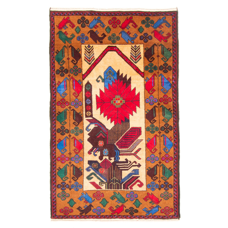 Teimani  Orange Rug 2'9" x 4'6"