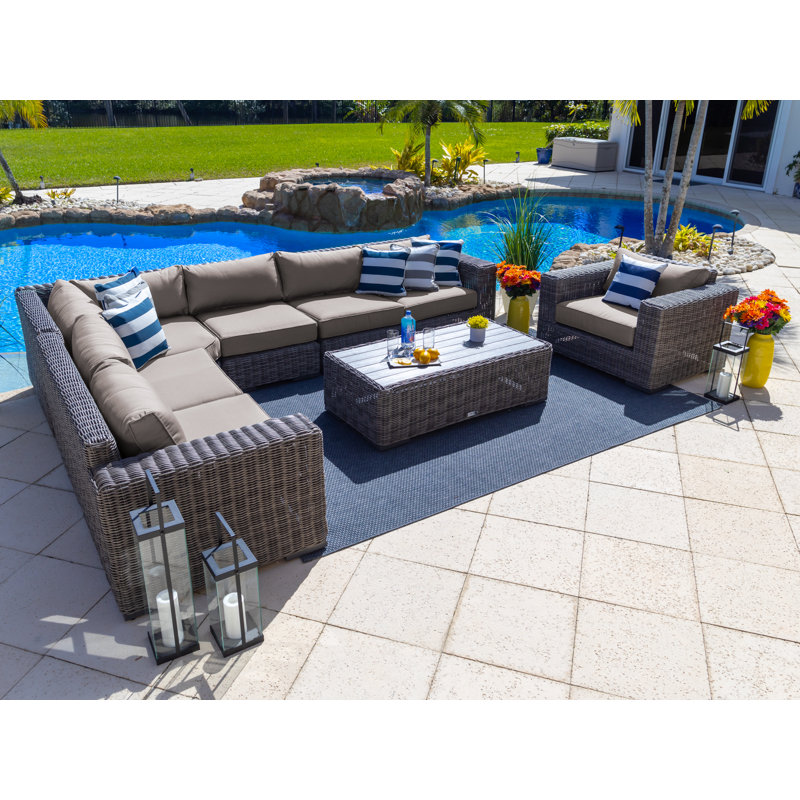 Ensemble de canapé modulaire d'extérieur 6 pièces Malmo, Sunbrella taupe