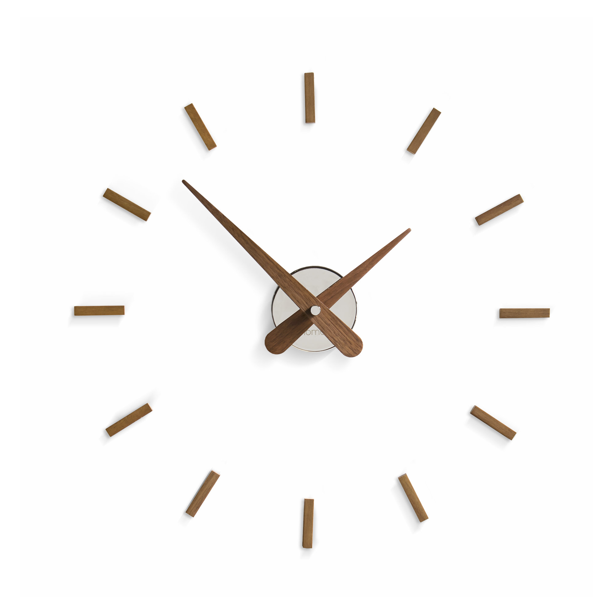 Sunset 19.68'' Solid Wood, Metal Wall Clock, Brown
