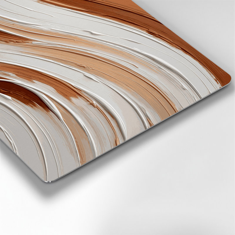 Art mural horizontal en métal beige rayé horizontal Sienna, H 8 po x l 10 po