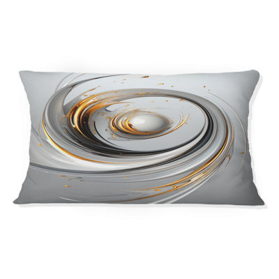 Wilderness Of Ambition White Abstract Swirl III - Abstract Shapes Printed Throw Pillow