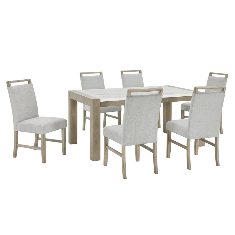 Ensemble de salle à manger Tabitha, 7 pièces : table, 6 chaises