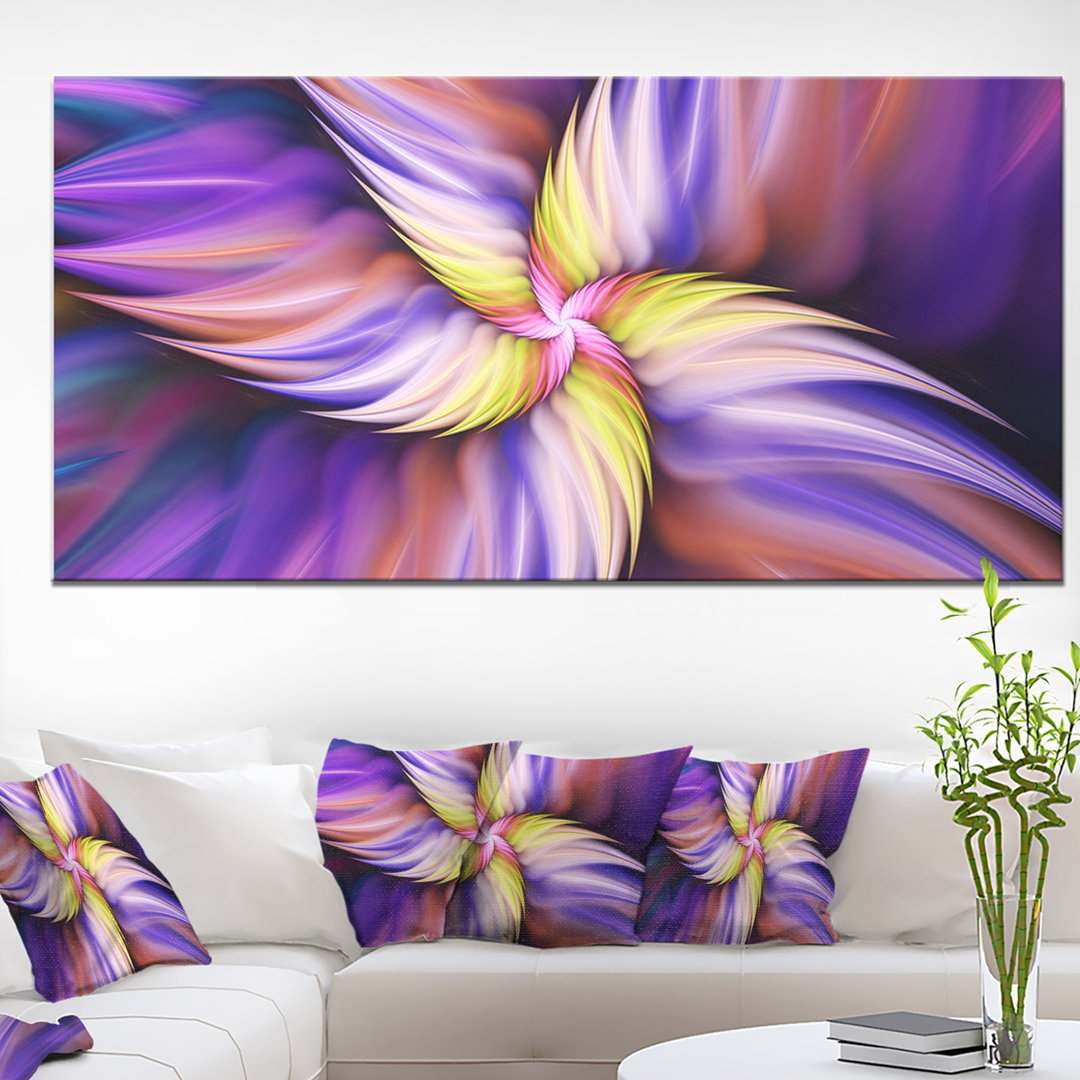" Purple Yellow Rotating Flower " Design Art 