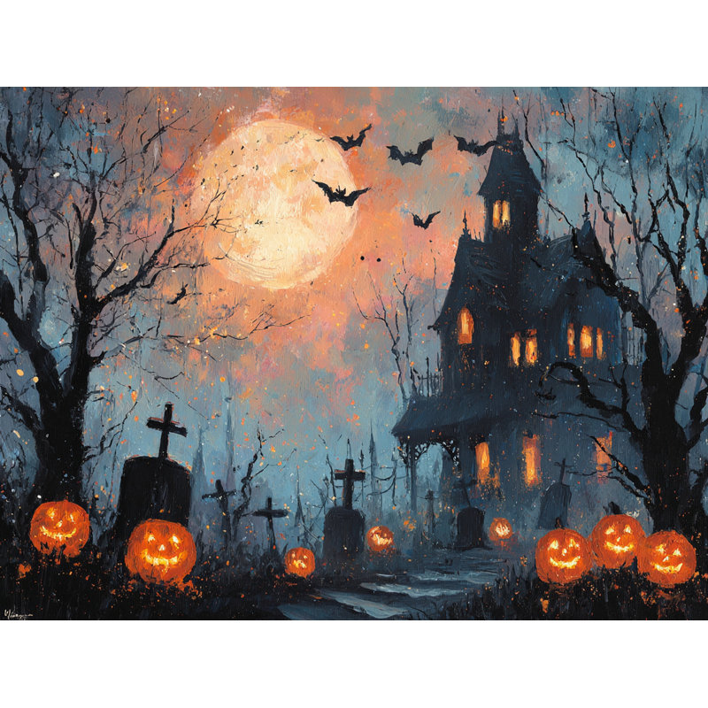 Art mural sur toile Haunted House, H 24 po x l 36 po