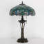 Lampe de table Tiffany en verre coloré vert