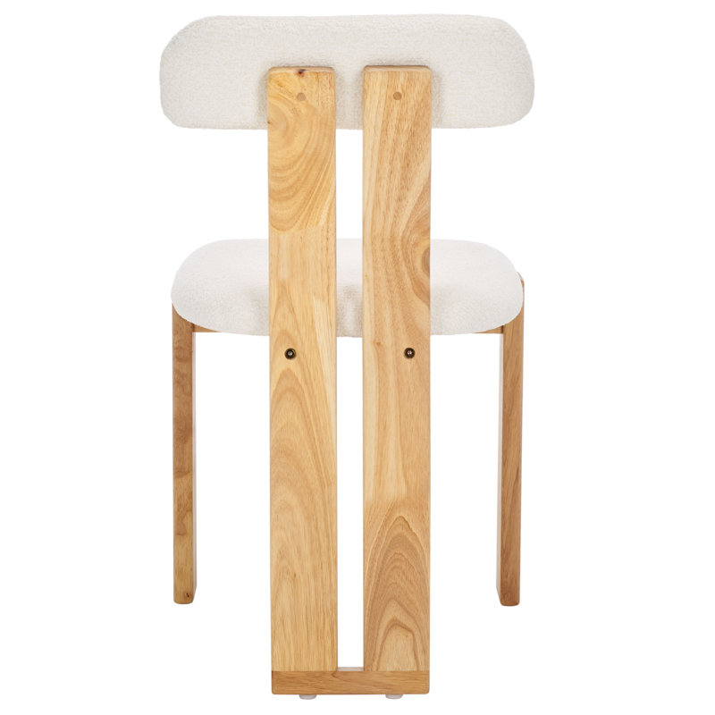 Cayde Boucle Dining Chair, Light Blonde, Cream