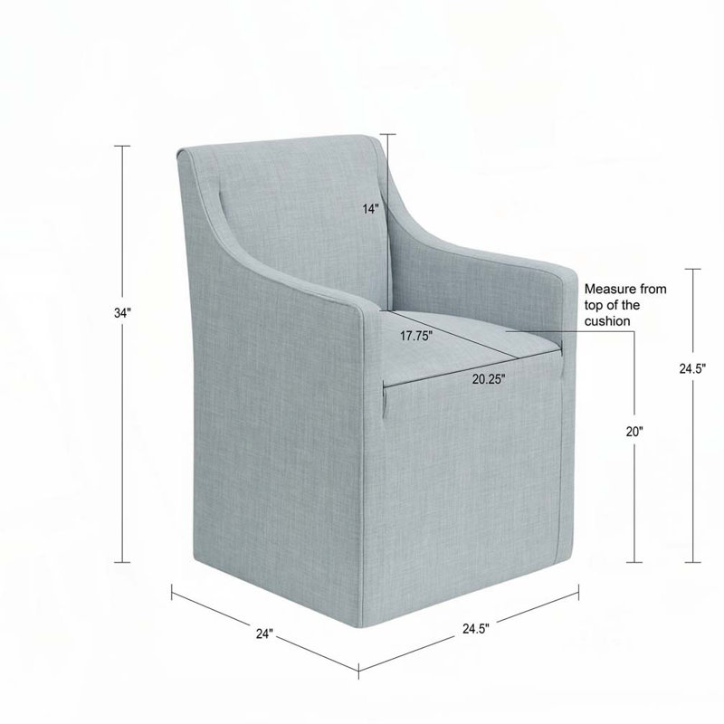 Chaise avec accoudoirs à jupe, Polyester bleu clair 1