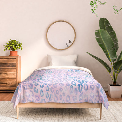 Édredon en coton Schatzi mauve / bleu standard