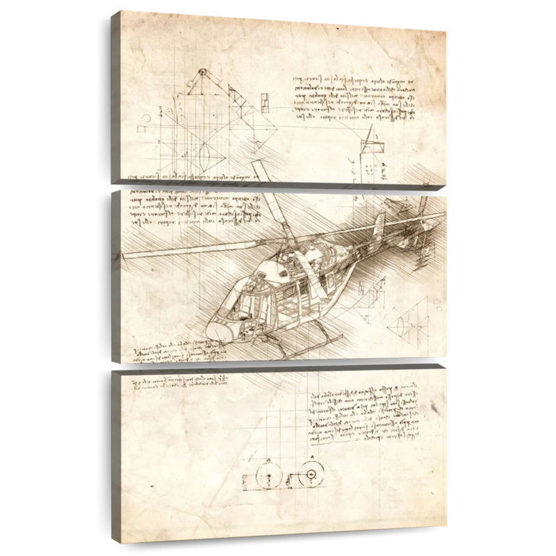 Plan de l'hélicoptère Mehar, H 32 po x l 20 po