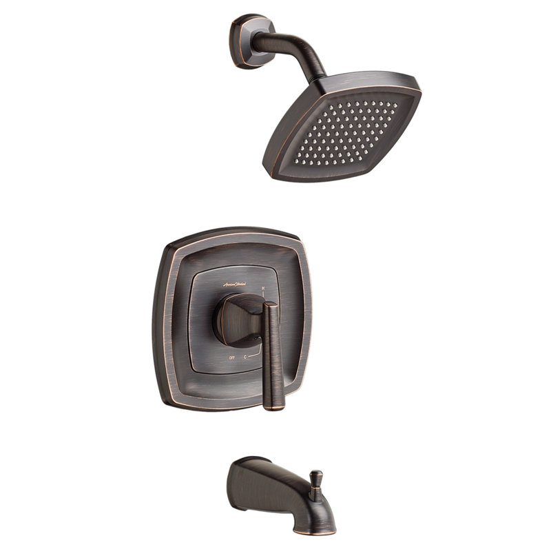 Robinet de baignoire et douche thermostatique Edgemere, Bronze héritage
