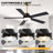 52" 5-Blade Reversible Ceiling Fan With Light And Remote Control, 6-Speed Settings, Quiet DC Motor-1723150287
