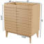 Calandre 30 in. W x 18 in. D x 33 in. H Thin Linear Slat Wood Farmhouse 2-Shelf Bath Vanity Cabinet Only (Sink Basin not Included), Oak-93805377