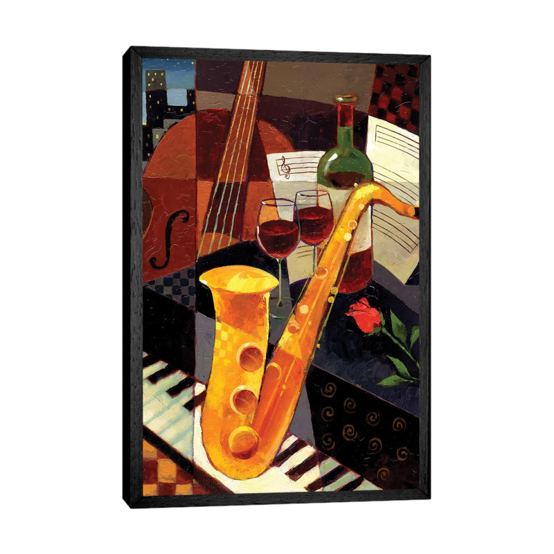 Rendezvous by Keith Mallett - Painting on Canvas, 66.04 cm H x 45.72 cm W, Black Framed Canvas