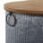 Metal Silver Storage Bench with Brown Wood Top Set
