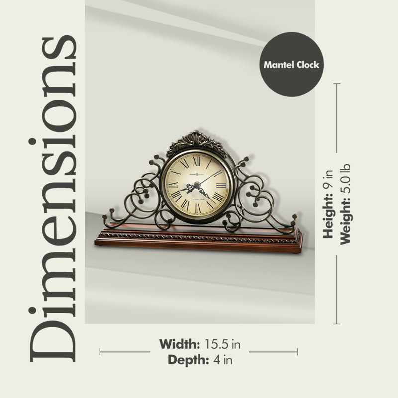 Adelaide Chiming Quartz Mantel Clock