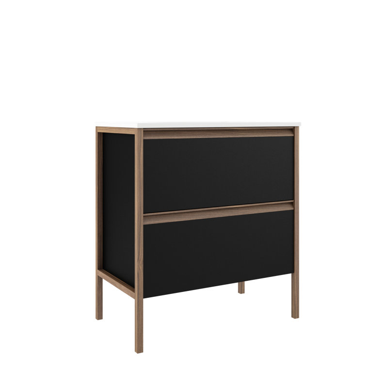 Ensemble de meuble-lavabo simple 32 po, Noir mat