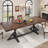Dariusz Farmhouse Dining Table, Kitchen Rectangular Large Rustic Dinner Table, Adjustable Leg For Dining Living Room-14021330-14021356-15773195