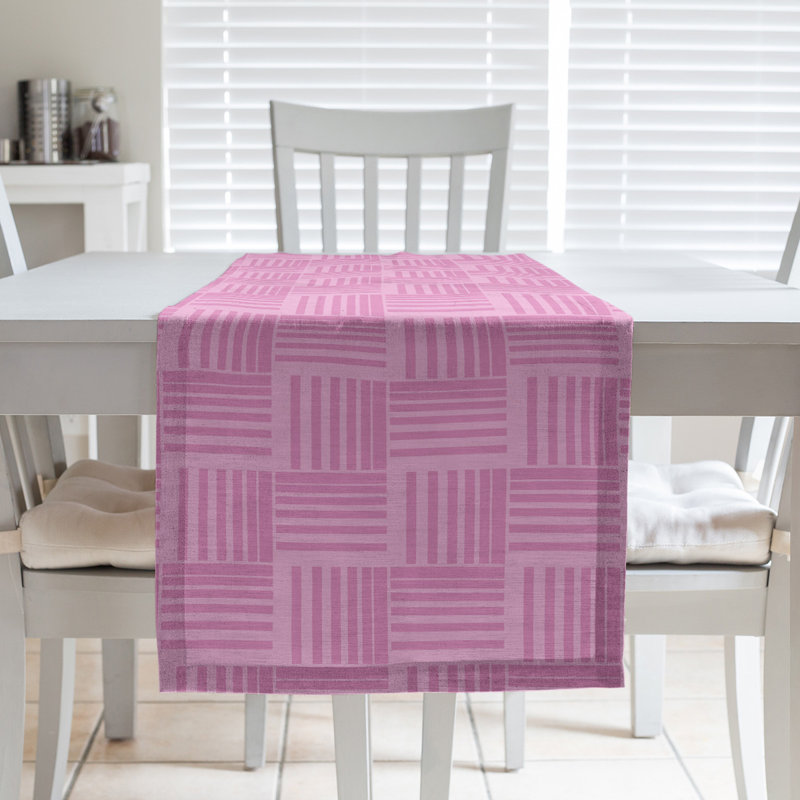 Fractured Stripes Table Runner, 16" x 90", Rose Pink