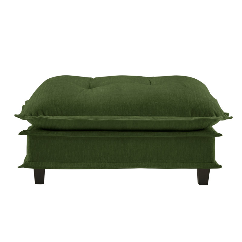 Repose-pieds, repose-pieds et décoration en chenille pour repose-pieds en tissu, Vert