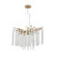 Luminaire suspendu moderne doré 24 pouces avec brins de cristal en cascade