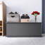 Grand coffre de rangement à couvercle relevable, boîte en bois noir pour entrée, pouvant contenir divers objets