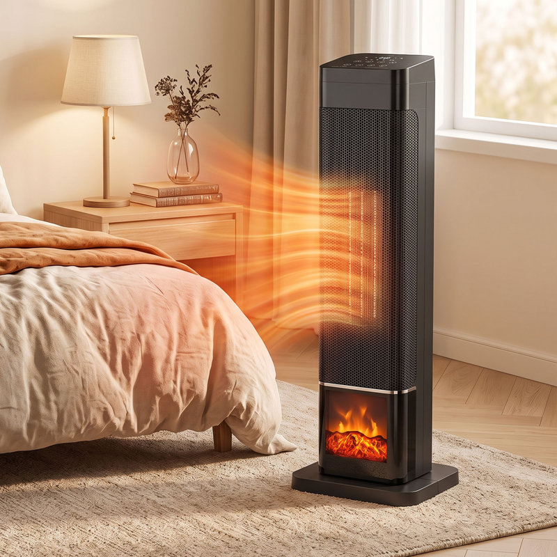 Chauffage d'appoint avec effet flamme réaliste, radiateur en céramique de 1500 W